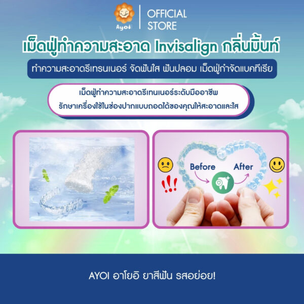 เม็ดฟู่ทำความสะอาดฟันปลอมกลิ่นมิ้นท์
