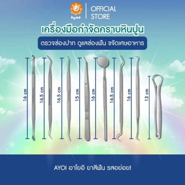 ชุดเครื่องมือกำจัดคราบหินปูน 8 ชิ้น (A11)