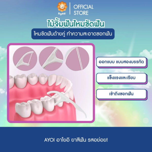 ไหมขัดฟันด้ายคู่ ไม้จิ้มฟัน ไหมขัดฟัน ทำความสะอาดซอกฟัน 100 ชิ้น (A12)
